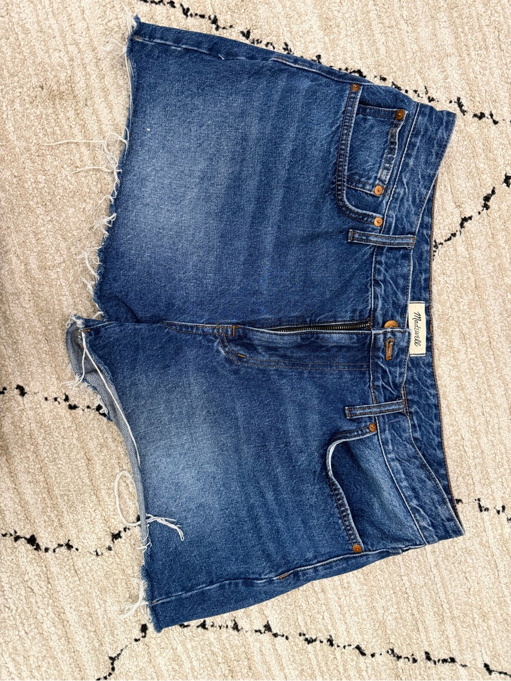 Madewell Light and Dark Blue Two-Tone Denim Shorts